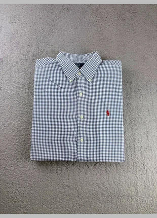 Chemise Ralph Lauren À Carreaux Bleu Et Blanc Col Boutonné Manches Longues Taille L, brand: Ralph Lauren, condizioni: Ottime, taglia: L, €25.00, €26.95 include la Protezione acquisti