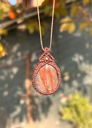 Collana ciondolo con pietra Quarzo Ematoide 🍄, marque: Naturale, état: Très bon état, 15,00 €, 16,45 € Protection acheteurs incluse