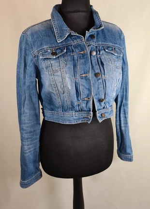 Vero Moda Y2K Cropped Distressed Grunge Edgy Blue Denim Jacket maat XL, merk: Vero Moda, staat: Heel goed, maat: XL / 42 / 14, € 19,99, € 21,69 inclusief Kopersbescherming