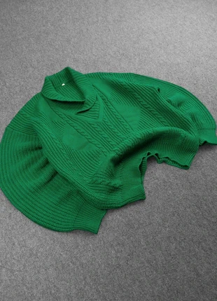 Pull à Col Cheminé Vintage 80s en Maille Unie Vert Foncé à Motifs Torsades 50% Laine (M), marca: Vintage Dressing, estado: Muy bueno, tamaño: L, 25,00 €, 26,95 € Protección al comprador Pro incluida