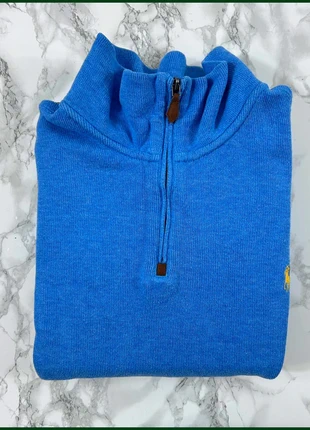 Pull 1/4 Zip Ralph Lauren Bleu / Logo brodé Jaune / Taille 2XL Homme, marca: Ralph Lauren, estado: Muito bom, tamanho: XXL, €50.00, €53.20 inclui Proteção do Comprador