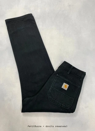 Jean Carhartt wip Marron Single Knee Pant Large Baggy Carpenter Workwear Denim - Taille S w29 #1121, merk: Carhartt, staat: Heel goed, maat: W29 | FR 38, € 49,00, € 52,15 inclusief Kopersbescherming Pro