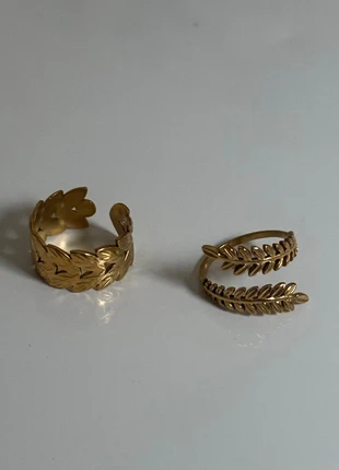Lot de 2 bagues en forme de feuilles en acier inoxydables, marke: Vintage Dressing, zustand: Neu, größe: Größenverstellbar, 10,00 €, 11,20 € inklusive Vinted-Käuferschutz