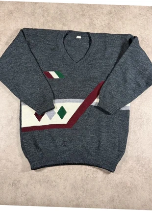 Pull vintage “For Export” by NEW – col V, motif géométrique rétro 🩶, marque: Vintage Dressing, état: Bon état, taille: L, 8,90 €, 10,05 € Protection acheteurs incluse