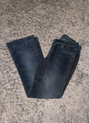 Pantalon En Velours Côtelé / Corduroy Stradivarius marine coton cotelé coupe slim taille 40, brand: Vintage Dressing, condizioni: Ottime, taglia: L / IT 44 / EU 40, €8.00, €9.10 include la Protezione acquisti