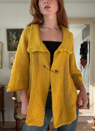 Summum Musterd Wool Cardigan, merk: Summum, staat: Heel goed, maat: L / 40 / 12, € 18,00, € 19,60 inclusief Kopersbescherming Pro