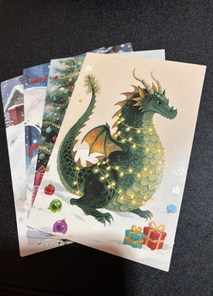 4 Ltd Edt Dragon Christmas Postcards, condition: New without tags, £2.00, £2.80 includes Buyer Protection Pro