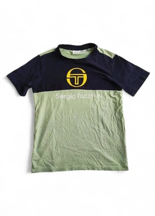 T-shirt Sergio Tacchini vert et bleu marine – 10 ans / 140 cm, marque: Sergio Tacchini, état: Bon état, taille: 10 ans / 140 cm, 5,00 €, 5,95 € Protection acheteurs (Pro) incluse