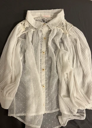 Oversized vintage shirt blouse with lace, marke: Liz Lisa, zustand: Sehr gut, größe: Einheitsgröße, 39,00 €, 41,65 € inklusive Vinted-Käuferschutz