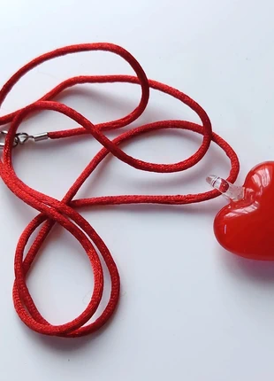 Red glass heart pendant necklace, brand: NO LABEL, condition: Good, £1.00, £1.75 includes Buyer Protection Pro