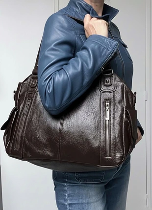 Sac étudiantes sac fourre-tout marron chocolat satiné sac travail, état: Neuf sans étiquette, 35,00 €, 37,45 € Protection acheteurs incluse