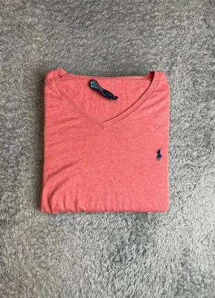 Pull fin Ralph Lauren col V logo brodé corail M, marca: Ralph Lauren, estado: Bueno, tamaño: M / 38 / 10, 12,90 €, 14,25 € Protección al comprador incluida