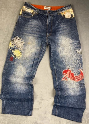 pantalon japonaise Karakuri Tamashi carp Denim Y2K Streetwear Archive Souvenir Pièce Années 2000, marque: Tamashii, état: Très bon état, taille: S, 189,99 €, 200,19 € Protection acheteurs incluse