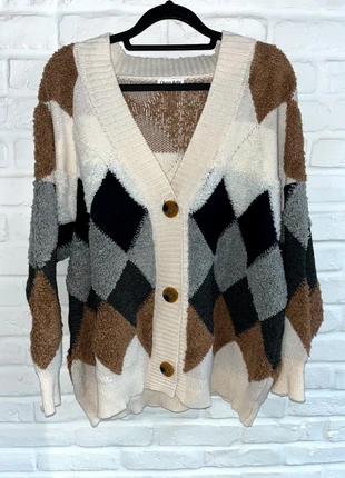 Cardigan motif losanges, état: Très bon état, taille: XL / 42 / 14, 12,00 €, 13,30 € Protection acheteurs incluse