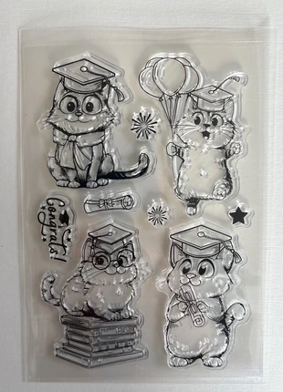 Tampon transparent « chatons studieux », marque: Transparent, état: Très bon état, 2,00 €, 2,80 € Protection acheteurs incluse