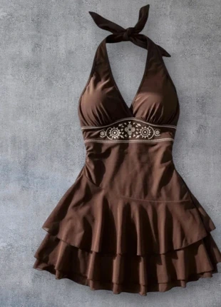 Robe courte marron volants dos-nu bohème vintage -chic- taille s, brand: nova club, condizioni: Ottime, taglia: S / IT 40 / EU 36, €39.00, €41.65 include la Protezione acquisti