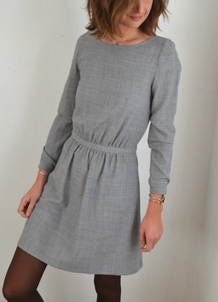 Robe grise en laine Ba&sh XS, merk: Ba&sh, staat: Heel goed, maat: XS / 34 / 6, € 18,00, € 19,60 inclusief Kopersbescherming Pro