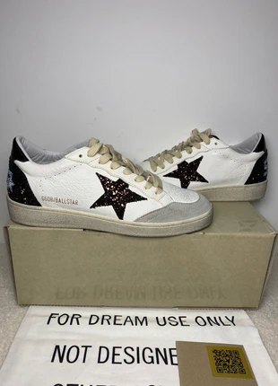 Golden Goose Ball Star – Size 38 White leather model with glitter star and glitter heel., marca: Golden Goose, estado: Muy bueno, tamaño: 38, 230,00 €, 242,20 € Protección al comprador incluida