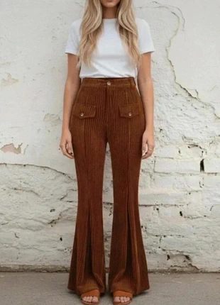 Pantalon chic côtelé marron taille M/38 style rétro Y2K, marca: Studio d'orsey, estado: Muito bom, tamanho: M / 38 / 10, €34.90, €37.35 inclui Proteção do Comprador