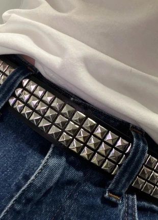 Gothic style faux leather silver studded belt, brand: gothic, condition: Very good, size: Adjustable, £11.99, £13.29 includes Buyer Protection