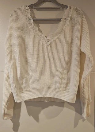 Weißer Pullover mit Spitze, marque: sonstige, état: Bon état, taille: S / 36 / 8, 6,00 €, 7,00 € Protection acheteurs incluse