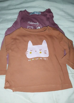 Lot t-shirt manches longues, brand: Gémo, condition: Very good, size: 6-9 months / 68 cm, €1.00, €1.75 includes Buyer Protection