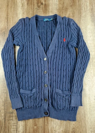 Cardigan Polo Ralph Lauren bleu logo brodé rouge taille M, brand: Polo Ralph Lauren, condition: Good, size: M / 38 / 10, €15.00, €16.45 includes Buyer Protection Pro