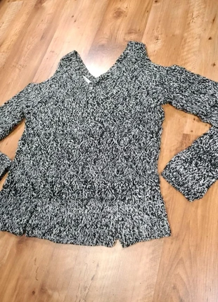 Pull torsadé à épaules dénudées Maurice gris/noir femme taille S, brand: Maurice, condition: Very good, size: S / 36 / 8, €8.00, €9.10 includes Buyer Protection