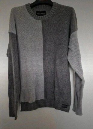 Cozy Hollister Grey Colour-Block Jumper – Size M, Oversized Cotton Blend Knit, brand: Hollister, condition: Very good, size: M, £7.00, £8.05 includes Buyer Protection