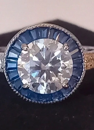 Bague Moissanite Vintage Certifiée 2 Carats, marca: Diamant, estado: Novo sem etiquetas, tamanho: 17,3 mm Ø / 14,5, €90.00, €95.20 inclui Proteção do Comprador