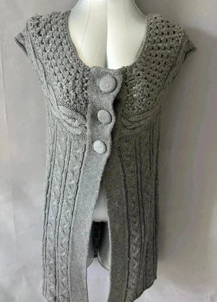 Gilet long sans manches e-Woman en laine mélangée – Taille L/XL, marque: E-woman, état: Très bon état, taille: L / 40 / 12, 12,00 €, 13,30 € Protection acheteurs incluse