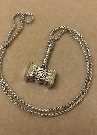 Silver coloured Nordic style hammer pendant, condition: Very good, £2.95, £3.80 includes Buyer Protection