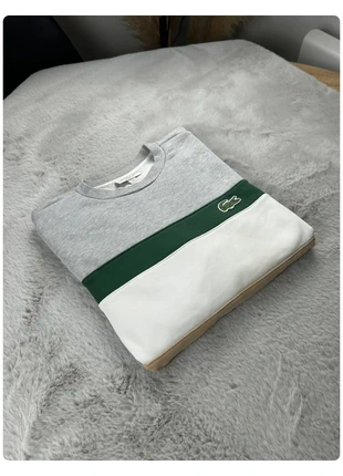 Sweat Lacoste Classic fit gris/vert/beige M, marke: Lacoste, zustand: Sehr gut, größe: M, 39,00 €, 41,65 € beinhaltet Vinted-Käuferschutz Pro