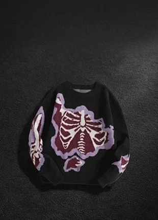 Pull squelette graphique noir homme - Taille M, marque: y2k, état: Très bon état, taille: M, 55,00 €, 58,45 € Protection acheteurs incluse