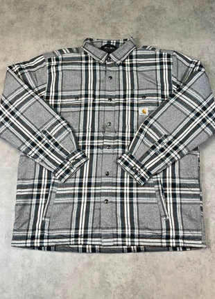 Carhartt Shacket met Sherpa Voering - Blauw/Grijs - XL, merk: Carhartt, staat: Nieuw zonder prijskaartje, maat: XL, € 60,00, € 63,70 inclusief Kopersbescherming Pro