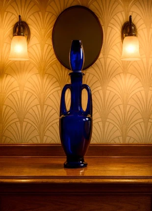 Carafe en verre bleu cobalt – 29 cm, style vintage années 70, condition: Very good, €32.50, €34.83 includes Buyer Protection