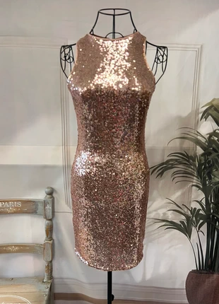 Parisian rose gold sequin bodycon mini dress – size 10, brand: Parisian, condition: Very good, size: M / 10, £7.50, £8.58 includes Buyer Protection Pro