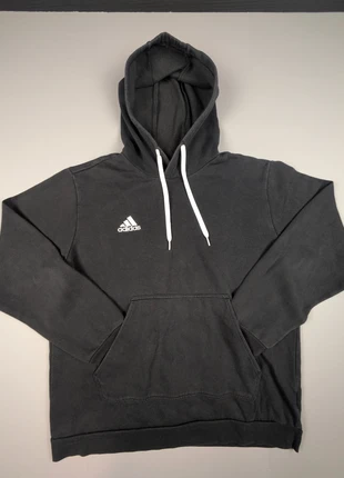 Pull/sweat a capuche Adidas noir logo brodé blanc taille L, marca: adidas, estado: Satisfatório, tamanho: L, €9.00, €10.15 inclui Proteção do Comprador Pro