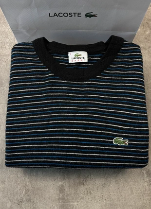 Pull Lacoste col round à rayure noir et bleu logo brodé taille XL homme | KZ006, marca: Lacoste, estado: Muito bom, tamanho: XL, €34.90, €37.35 inclui Proteção do Comprador