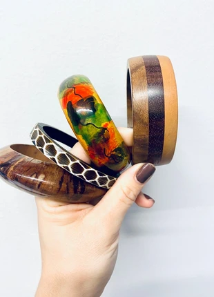 Vintage Chunky wooden bangle bracelet bundle, brand: Vintage, condition: Very good, £8.50, £9.63 includes Buyer Protection