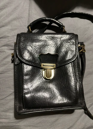 Sacoche vrai cuir épais véritable authentique noir vintage élégant 80s 70s old money, brand: Vintage Dressing, condition: Very good, €24.99, €26.94 includes Buyer Protection