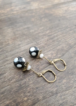 Boucles d'oreilles coco blanches et noires, marca: Fait Main, estado: Nuevo sin etiquetas, 5,70 €, 6,69 € Protección al comprador incluida