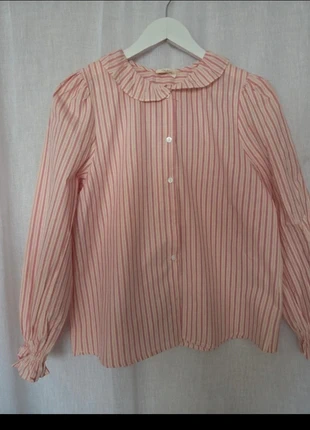 Blouse rose raye femme col froufrou, brand: Lili & Lala, condition: Very good, size: S / 36 / 8, €32.90, €35.25 includes Buyer Protection Pro