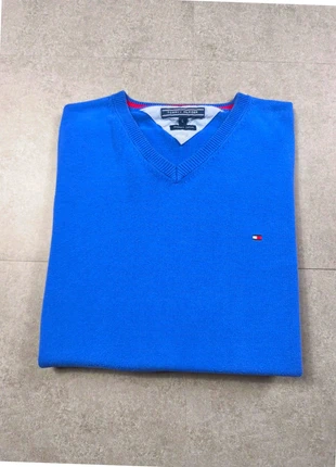 Sweat-Shirt Tommy Hilfiger Bleu Foncé a Col V Homme (Taille L), merk: Tommy Hilfiger, staat: Heel goed, maat: L, € 18,00, € 19,60 inclusief Kopersbescherming