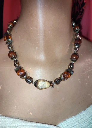 Vintage chunky statement necklace with beads & stone detail, brand: Vintage Dressing, condition: Very good, €18.00, €19.60 includes Buyer Protection
