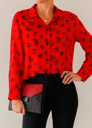 Prachtige rode Vintage blouse van Casc, maat 38, merk: Vintage, staat: Heel goed, maat: M / 38 / 10, € 16,99, € 18,54 inclusief Kopersbescherming