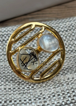 Superbe bague rutile et nacre, état: Très bon état, taille: Ajustable, 14,00 €, 15,40 € Protection acheteurs (Pro) incluse