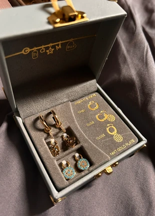 14ct Gold Plated Changeable Charm Hoop Earrings, brand: charm bar, condition: New with tags, £10.00, £11.20 includes Buyer Protection