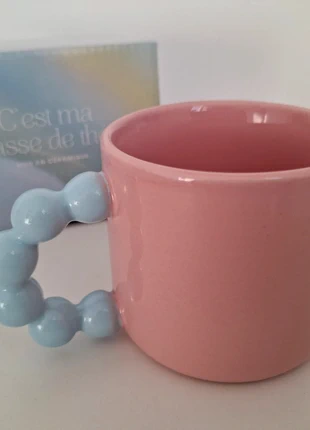 Jolie tasse en céramique rose et bleue ciel, marque: MLB, état: Neuf avec étiquette, 3,00 €, 3,85 € Protection acheteurs incluse