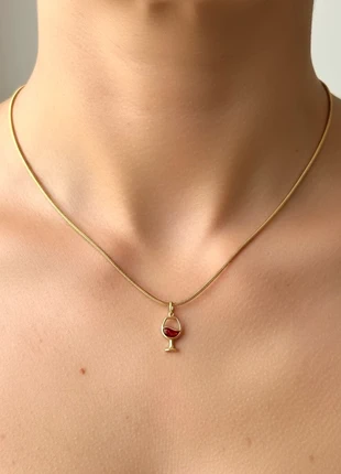 🍷Elegante collana "Bacco" in acciaio inossidabile dorato - 55 cm - Nuova🍷, marque: Handmade, état: Neuf sans étiquette, 16,50 €, 18,03 € Protection acheteurs incluse